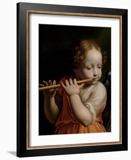 Child Angel Playing a Flute, C.1500-Bernardino Luini-Framed Giclee Print