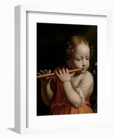 Child Angel Playing a Flute, C.1500-Bernardino Luini-Framed Giclee Print