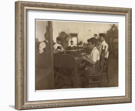 Child Apprentice at De Pedro Casellas Cigar Factory, Tampa, Florida, 1909-Lewis Wickes Hine-Framed Giclee Print