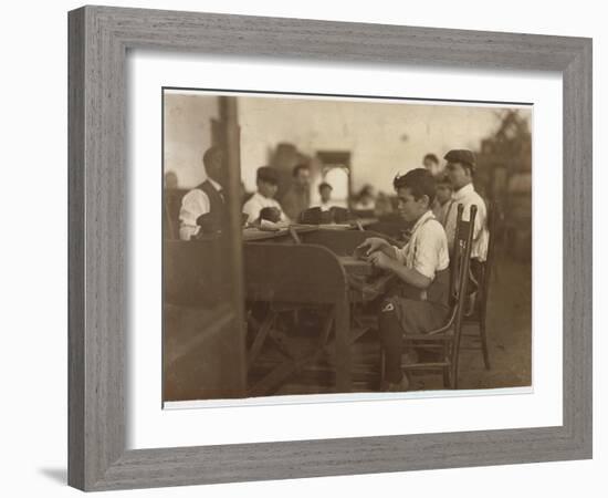 Child Apprentice at De Pedro Casellas Cigar Factory, Tampa, Florida, 1909-Lewis Wickes Hine-Framed Giclee Print