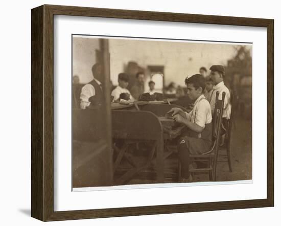 Child Apprentice at De Pedro Casellas Cigar Factory, Tampa, Florida, 1909-Lewis Wickes Hine-Framed Giclee Print