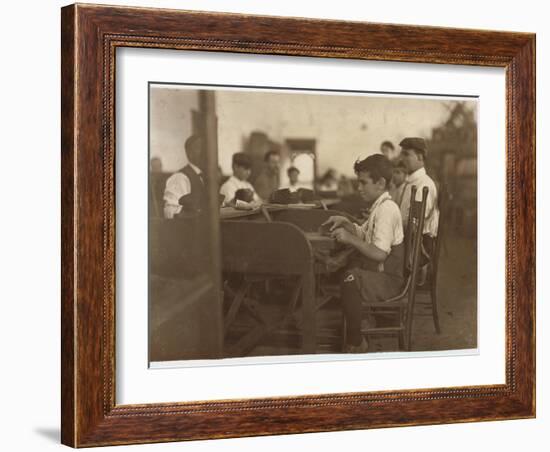 Child Apprentice at De Pedro Casellas Cigar Factory, Tampa, Florida, 1909-Lewis Wickes Hine-Framed Giclee Print