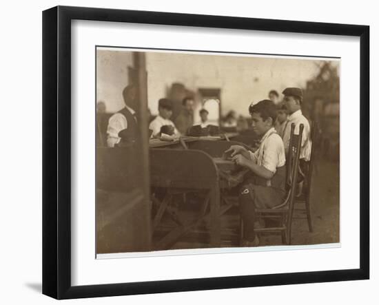 Child Apprentice at De Pedro Casellas Cigar Factory, Tampa, Florida, 1909-Lewis Wickes Hine-Framed Giclee Print