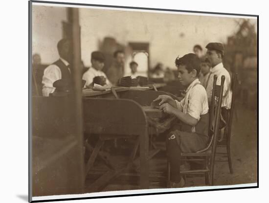 Child Apprentice at De Pedro Casellas Cigar Factory, Tampa, Florida, 1909-Lewis Wickes Hine-Mounted Giclee Print