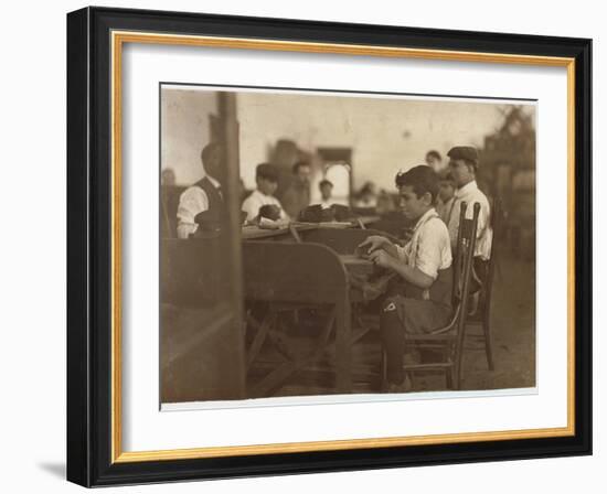 Child Apprentice at De Pedro Casellas Cigar Factory, Tampa, Florida, 1909-Lewis Wickes Hine-Framed Giclee Print