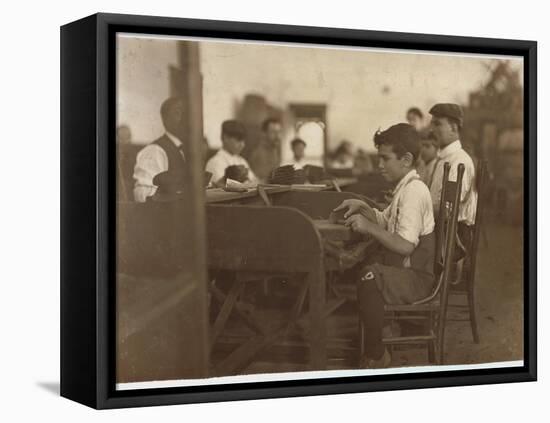 Child Apprentice at De Pedro Casellas Cigar Factory, Tampa, Florida, 1909-Lewis Wickes Hine-Framed Premier Image Canvas