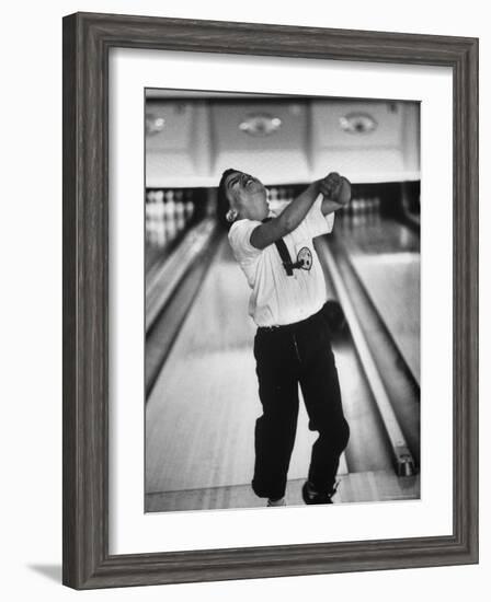 Child Bowling at a Local Bowling Alley-Art Rickerby-Framed Photographic Print