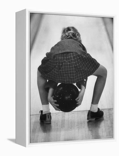 Child Bowling at a Local Bowling Alley-Art Rickerby-Framed Premier Image Canvas