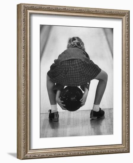 Child Bowling at a Local Bowling Alley-Art Rickerby-Framed Photographic Print