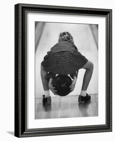 Child Bowling at a Local Bowling Alley-Art Rickerby-Framed Photographic Print