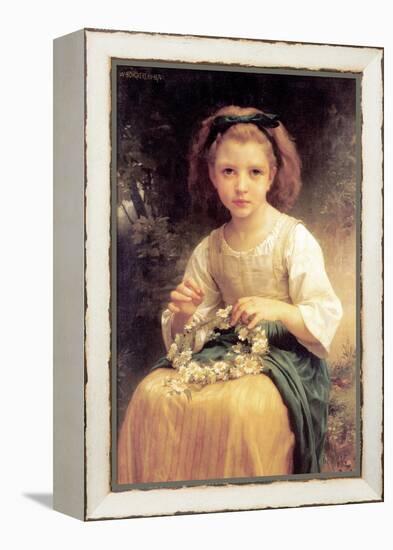 Child Braiding a Crown-William Adolphe Bouguereau-Framed Stretched Canvas