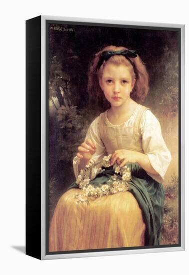 Child Braiding a Crown-William Adolphe Bouguereau-Framed Stretched Canvas