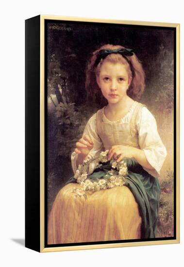 Child Braiding a Crown-William Adolphe Bouguereau-Framed Stretched Canvas