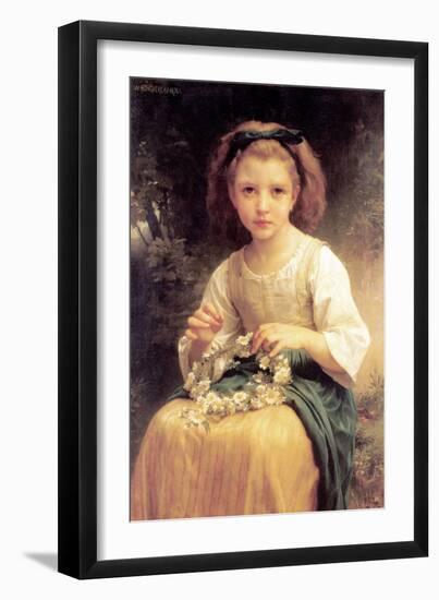 Child Braiding a Crown-William Adolphe Bouguereau-Framed Art Print