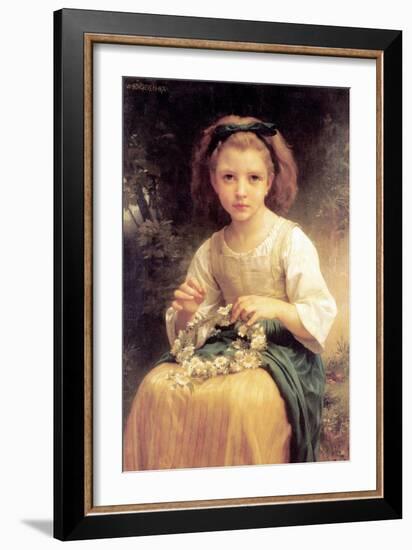 Child Braiding a Crown-William Adolphe Bouguereau-Framed Art Print