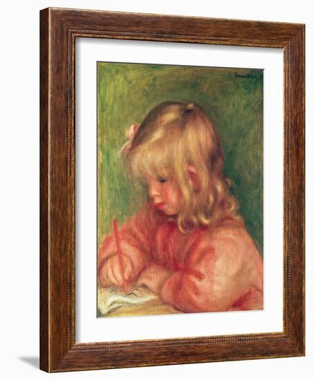 Child Drawing, 1905-Pierre-Auguste Renoir-Framed Giclee Print