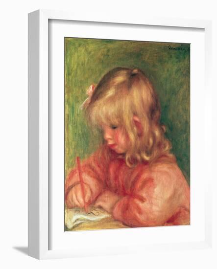 Child Drawing, 1905-Pierre-Auguste Renoir-Framed Giclee Print