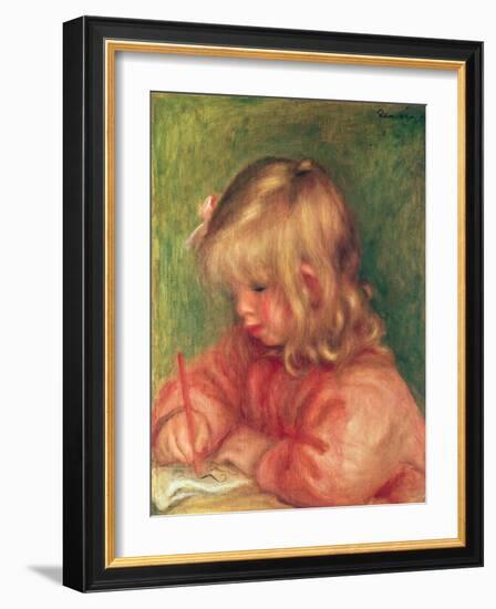 Child Drawing, 1905-Pierre-Auguste Renoir-Framed Giclee Print