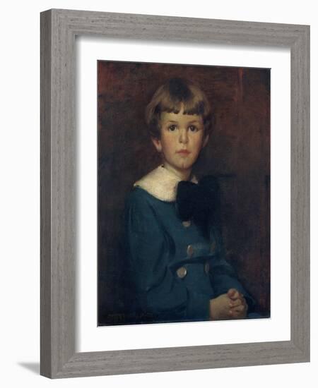 Child in a Blue Suit (Portrait of Henry P. Mcilhenny), 1916 (Oil on Canvas)-Jessie Willcox Smith-Framed Giclee Print