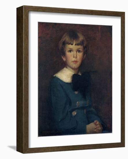 Child in a Blue Suit (Portrait of Henry P. Mcilhenny), 1916 (Oil on Canvas)-Jessie Willcox Smith-Framed Giclee Print