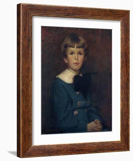 Child in a Blue Suit (Portrait of Henry P. Mcilhenny), 1916 (Oil on Canvas)-Jessie Willcox Smith-Framed Giclee Print