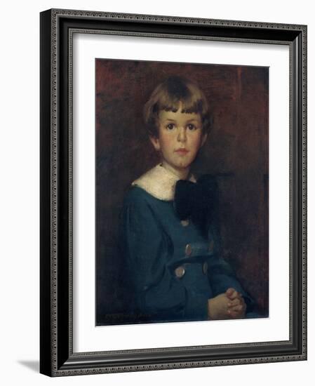 Child in a Blue Suit (Portrait of Henry P. Mcilhenny), 1916 (Oil on Canvas)-Jessie Willcox Smith-Framed Giclee Print