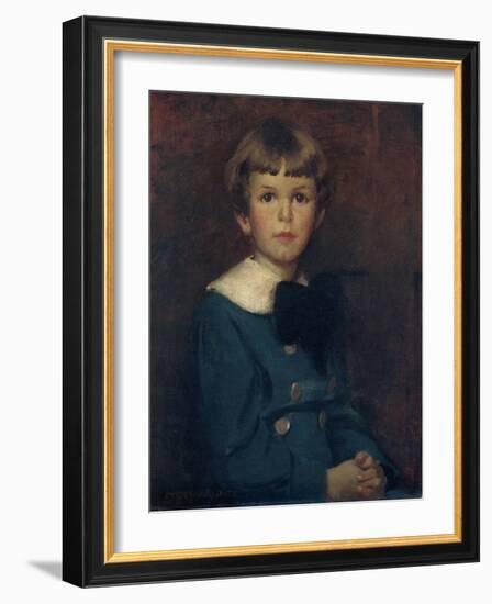 Child in a Blue Suit (Portrait of Henry P. Mcilhenny), 1916 (Oil on Canvas)-Jessie Willcox Smith-Framed Giclee Print