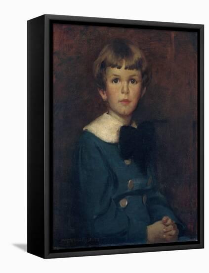 Child in a Blue Suit (Portrait of Henry P. Mcilhenny), 1916 (Oil on Canvas)-Jessie Willcox Smith-Framed Premier Image Canvas