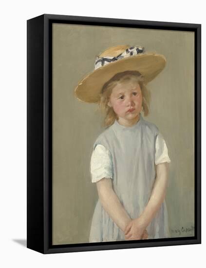 Child in a Straw Hat, by Mary Cassatt, 1886, American painting,-Mary Cassatt-Framed Stretched Canvas