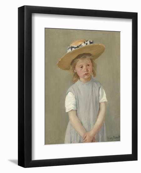 Child in a Straw Hat, by Mary Cassatt, 1886, American painting,-Mary Cassatt-Framed Art Print