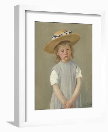 Child in a Straw Hat, by Mary Cassatt, 1886, American painting,-Mary Cassatt-Framed Art Print