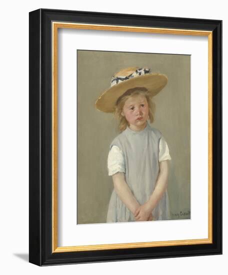 Child in a Straw Hat, by Mary Cassatt, 1886, American painting,-Mary Cassatt-Framed Art Print