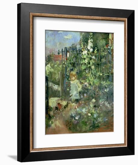 Child in the Hollyhocks, 1881-Berthe Morisot-Framed Giclee Print