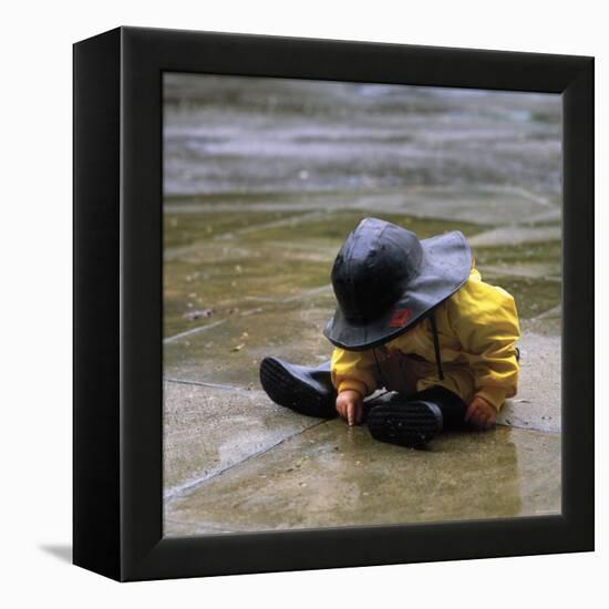 Child in the Rain-Nicole Katano-Framed Stretched Canvas