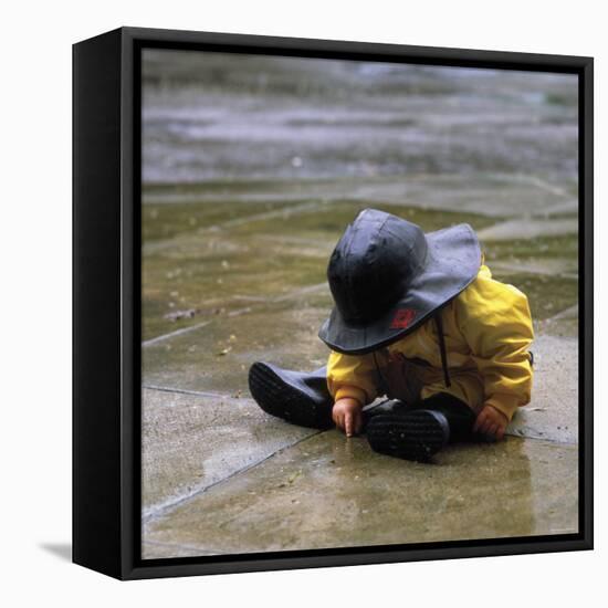 Child in the Rain-Nicole Katano-Framed Stretched Canvas