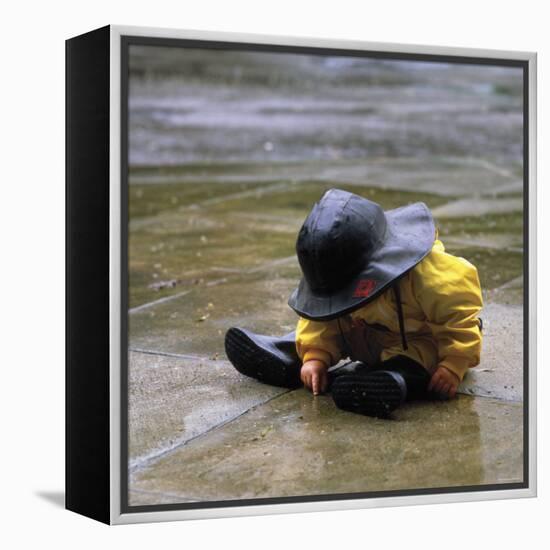 Child in the Rain-Nicole Katano-Framed Stretched Canvas