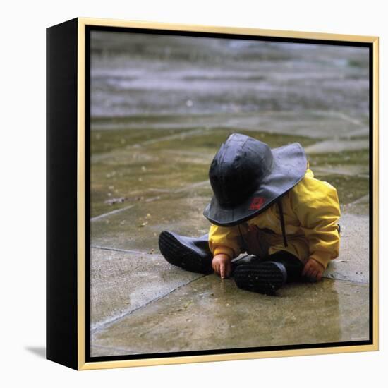 Child in the Rain-Nicole Katano-Framed Stretched Canvas