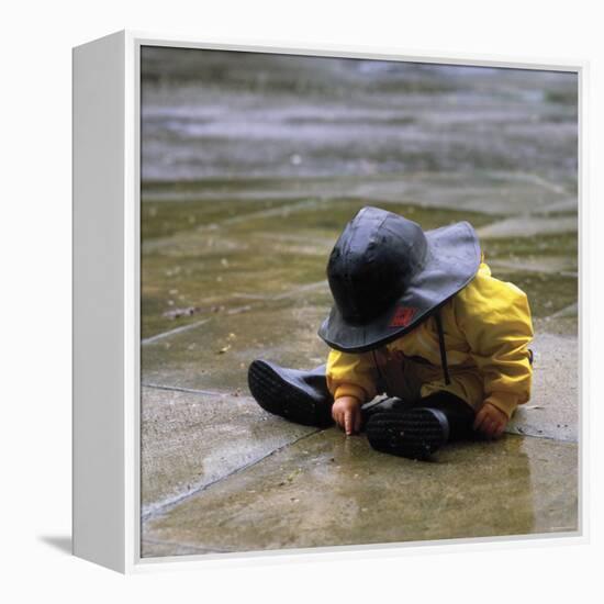 Child in the Rain-Nicole Katano-Framed Stretched Canvas