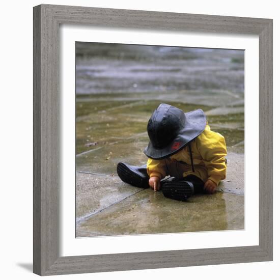 Child in the Rain-Nicole Katano-Framed Photo