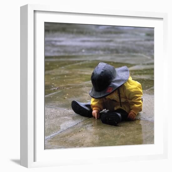 Child in the Rain-Nicole Katano-Framed Photo