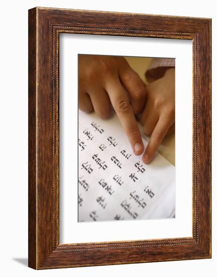 Child learning Hebrew in Jewish school, France-Godong-Framed Photographic Print