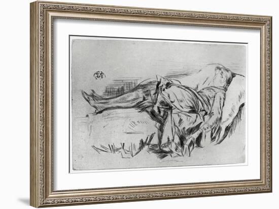 Child on a Couch, 19th Century-James Abbott McNeill Whistler-Framed Giclee Print