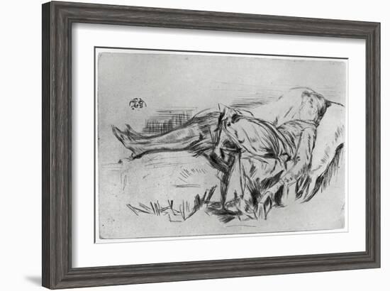Child on a Couch, 19th Century-James Abbott McNeill Whistler-Framed Giclee Print