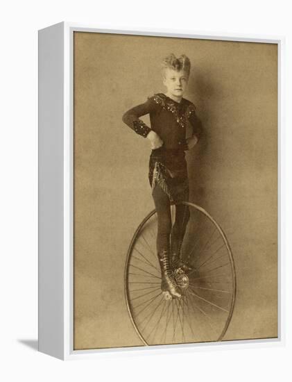 Child on a Unicycle, Late 19th Century-G. & R. Lavis-Framed Premier Image Canvas