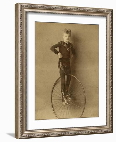 Child on a Unicycle, Late 19th Century-G. & R. Lavis-Framed Photographic Print