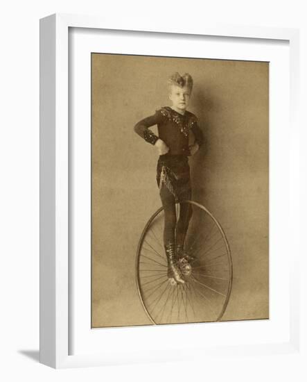 Child on a Unicycle, Late 19th Century-G. & R. Lavis-Framed Photographic Print