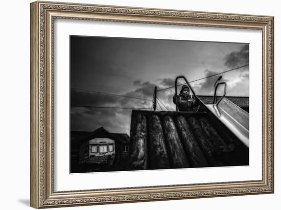 Child on Slide-Clive Nolan-Framed Photographic Print