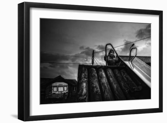 Child on Slide-Clive Nolan-Framed Photographic Print