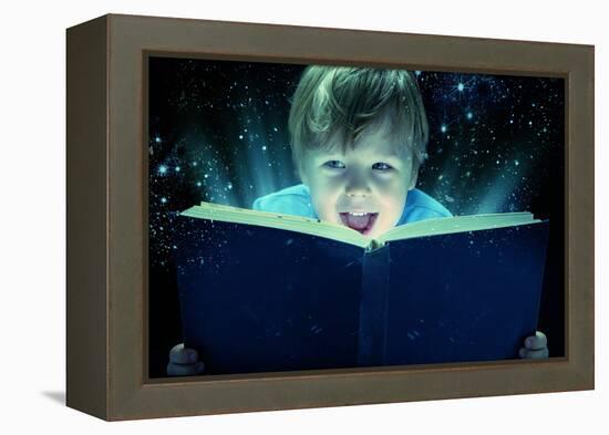 Child Opened a Magic Book-conrado-Framed Premier Image Canvas
