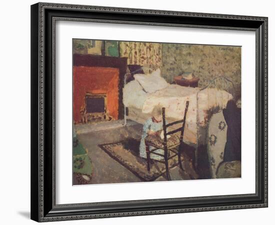 'Child Playing: Annette Roussel in a Front of a Wooden Chair', c1900, (c1932)-Edouard Vuillard-Framed Giclee Print